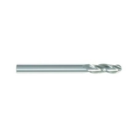 Morse Single End Mill, Ball Nose Center Cutting Regular Length, Series 5969, 916 Cutter Dia, 312 Ove 54821